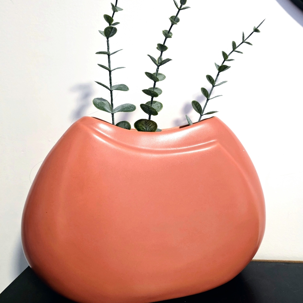 Royal Haeger Mid Century Modern Pottery Vase Orange Decor Accent Piece